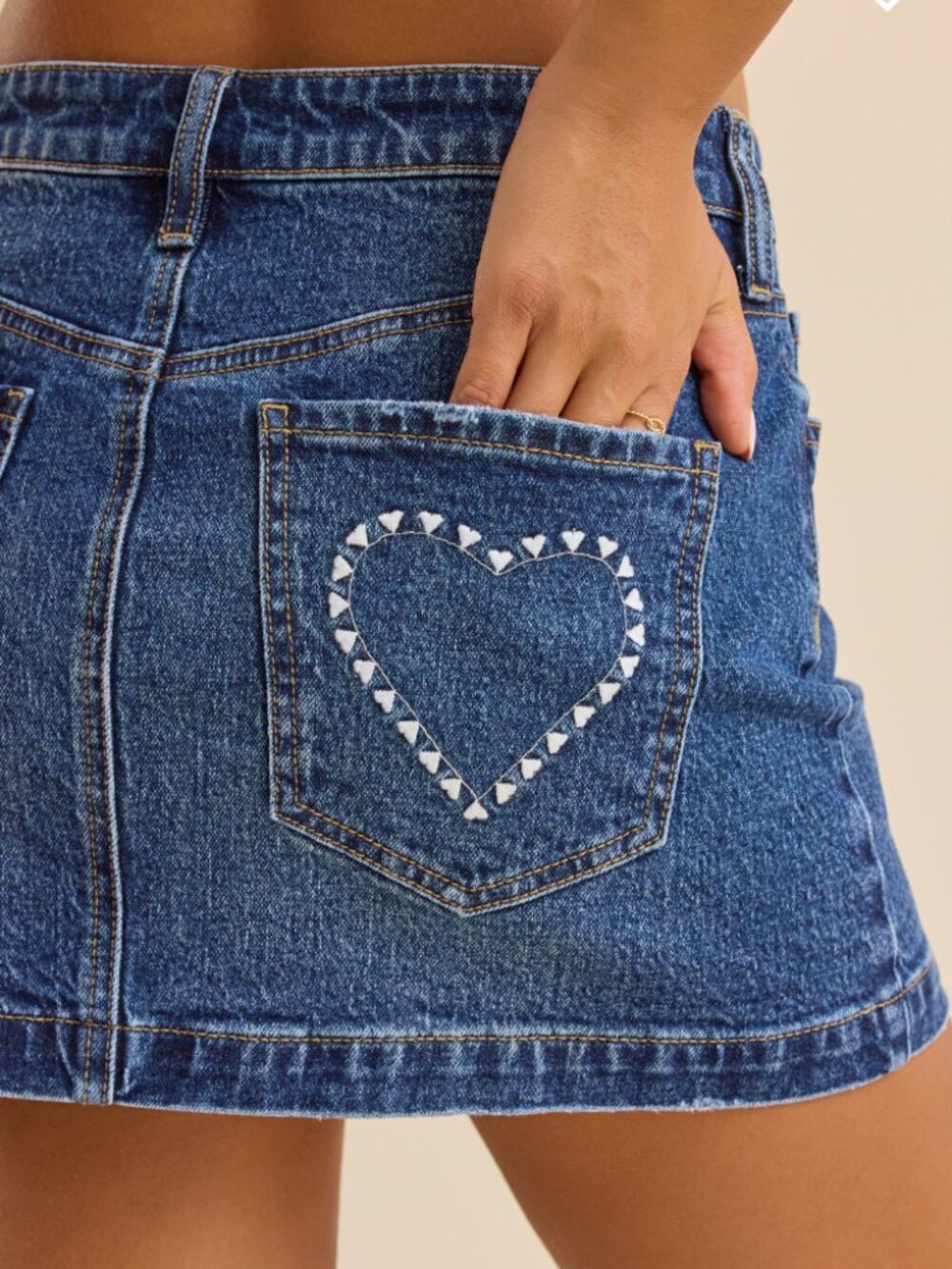 NWT Amora Embroidered Mini Skirt